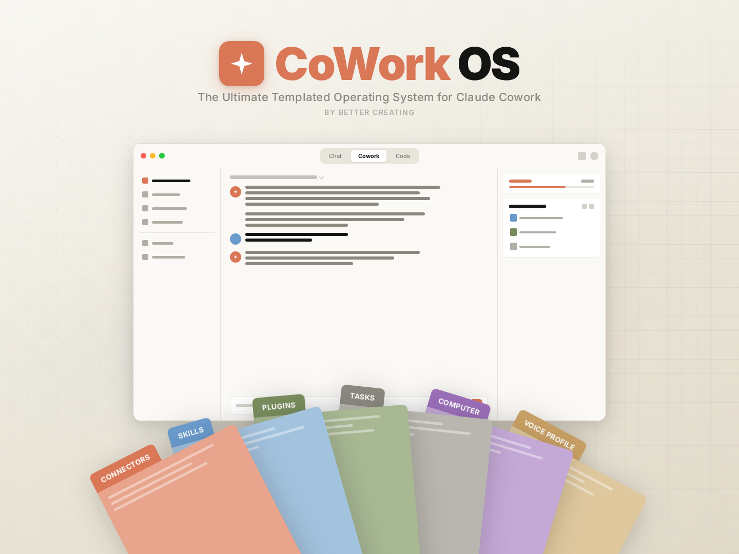CoWork OS for Claude — the templated operating system for Claude CoWork with skills, plugins and tasks